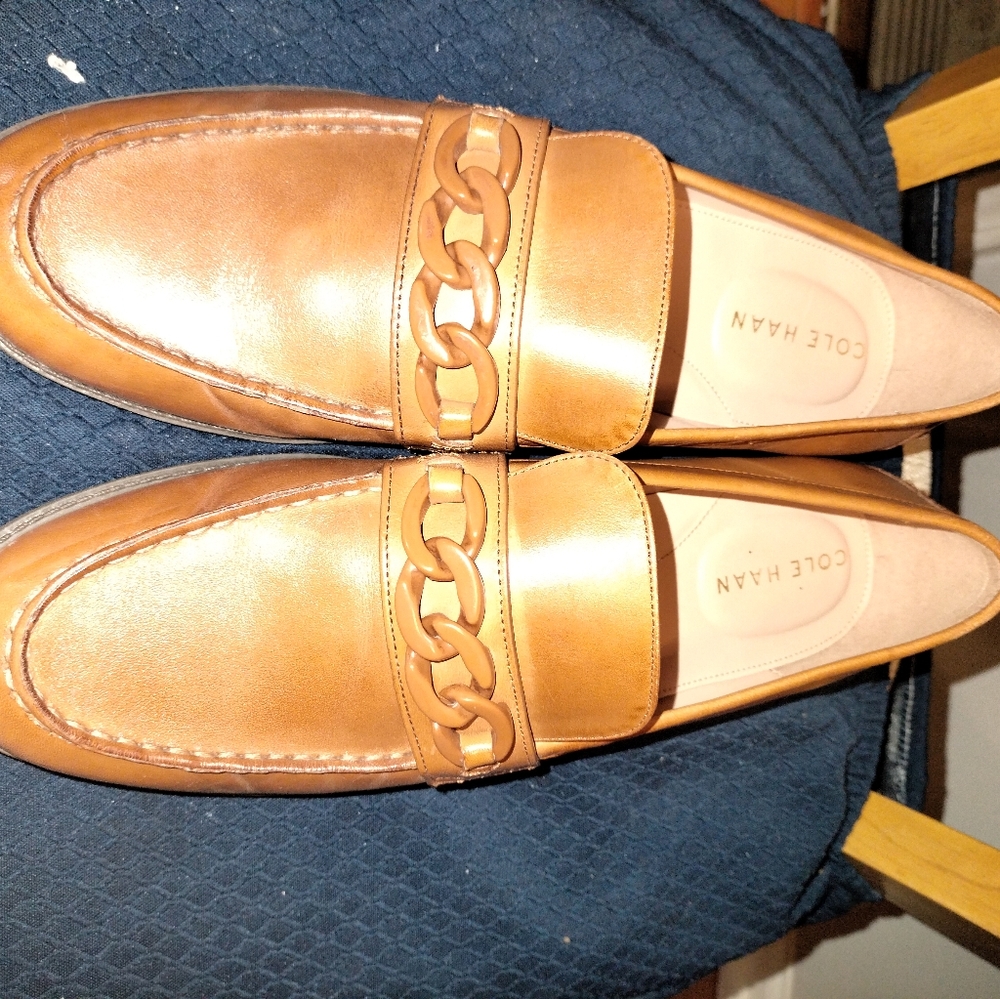 $150 Cole Haan Womens Stassi Chain Loafer Leather  Brown Size 10.5 B New - Picture 6 of 15